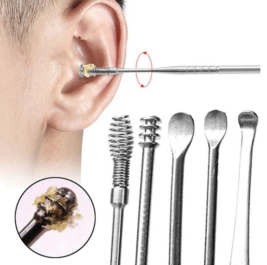 Kit limpiador de cera de oídos, orejas (metal)